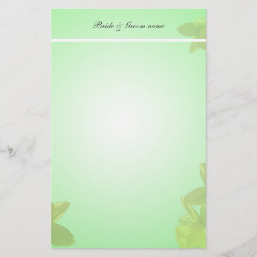 静止結婚性。黄色のチューリップ花 便箋 (正面)