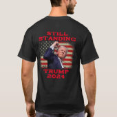 静止 – トランプ2024 Tシャツ (裏面)