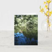 静湖のパーソナライズされたグリーティングカード カード (黄色い花)