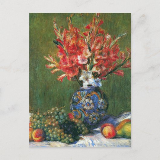 静物の花と果物ピエール・ルノアール ポストカード (正面)