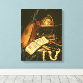 静物付きミュージカル楽器 キャンバスプリント (インサイチュ (ウッドフロア))