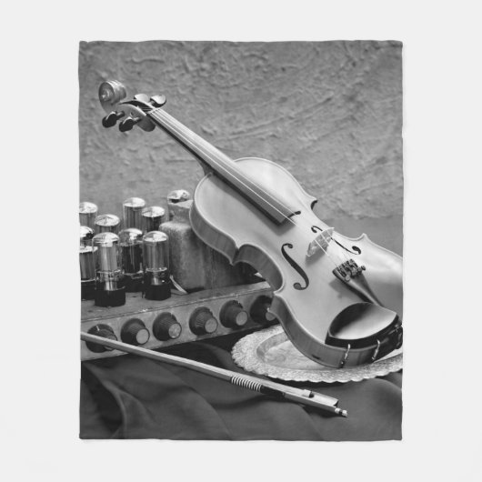 静物画素晴らしミュージシャンテクノ フリースブランケット (正面)