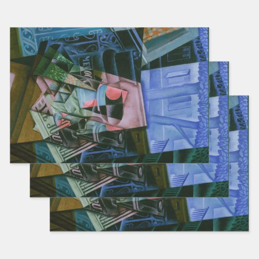 静物画（せいぶつが） 開いた窓の前 by フアン・グリス ラッピングペーパーシート (セット)