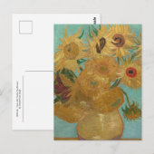 静物画:ゴッホの花瓶と12本のひまわり ポストカード (正面/裏面)