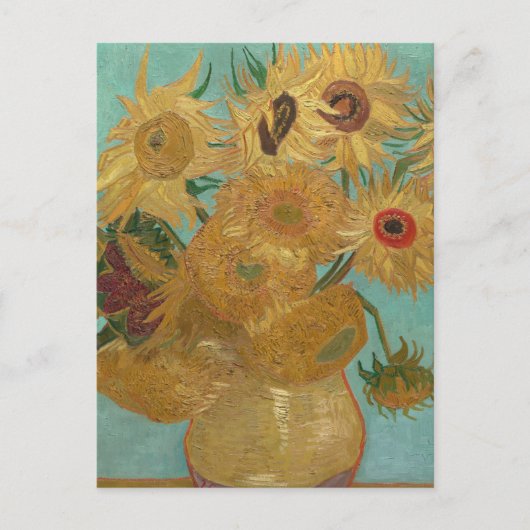 静物画:ゴッホの花瓶と12本のひまわり ポストカード (正面)
