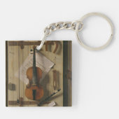 静物画、バイオリンおよび音楽 キーホルダー (裏面)