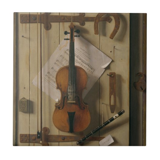 静物画、バイオリンおよび音楽 タイル (正面)