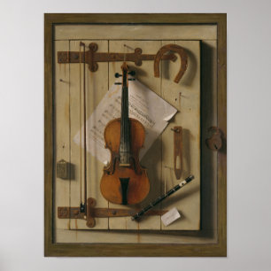静物画、バイオリンおよび音楽 ポスター