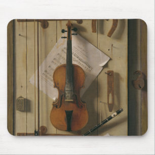 静物画、バイオリンおよび音楽 マウスパッド