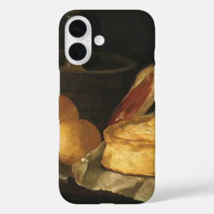 静物画:パン、タルト、ハム、ジュゼッペ・レッコ iPhone 16ケース