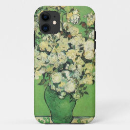 静物画 - 花瓶に生けたピンクのバラ ヴィンセント・ファン・ゴッホ iPhone 11 ケース
