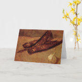 静物画「開いたニシンとニンニク」by ヴィンセント・ヴァン・ゴッホ カード (黄色い花)