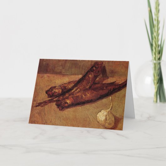 静物画「開いたニシンとニンニク」by ヴィンセント・ヴァン・ゴッホ カード (正面)