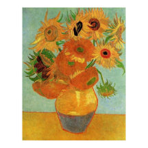 静物画 – 12つのひまわり付き花瓶