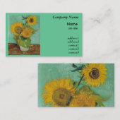 静物画 – 3つのひまわりのある花器，ファンゴッホ 名刺 (正面/裏面)