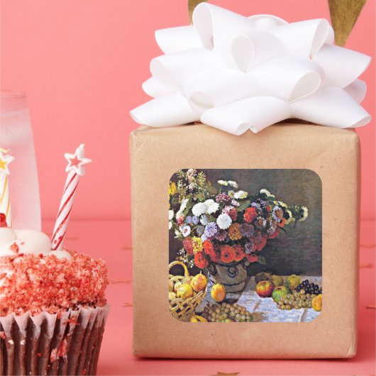 静物花と果実素晴らし芸術 スクエアシール (パーティー)