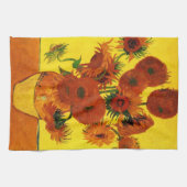 静物花瓶15本のひまわり ヴィンセント・ヴァン・ゴッホ キッチンタオル (横)