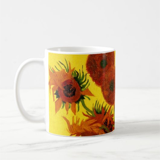 静物花瓶15本のひまわり ヴィンセント・ヴァン・ゴッホ コーヒーマグカップ (左)