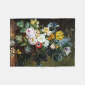 静物花絵を描付き フリースブランケット (正面(横))