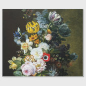 静物花絵を描付き ラッピングペーパー (フラット)