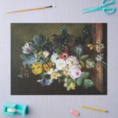 静物花絵を描付き 薄葉紙 (クラフト)