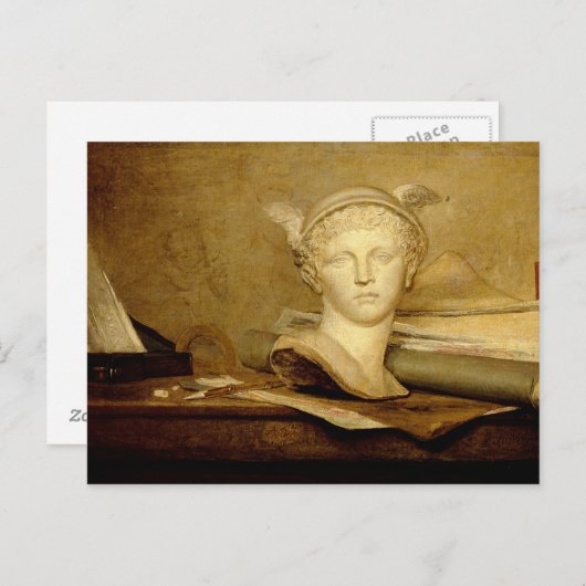 静物芸術の属性を持つ生活, 1765-66 ポストカード (正面/裏面)