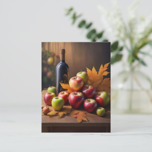 静物詩、紅葉、 ポストカード (スタンド正面)