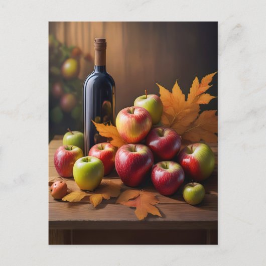 静物詩、紅葉、 ポストカード (正面)