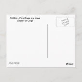 静物詩 – Pink Roses in a Vincent anゴッホ、 ポストカード (裏面)