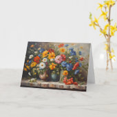 静物・瓶の野生の花のイラスト カード (黄色い花)