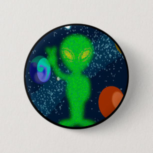 静的な平和宇宙人 缶バッジ