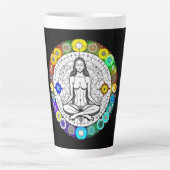 静穏と静穏の平和瞑想 カフェラテマグ (正面)