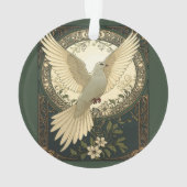 静穏な平和の鳩と自然のイラスト オーナメント (裏面)