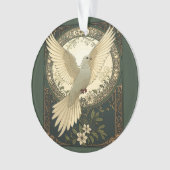 静穏な平和の鳩と自然のイラスト オーナメント (正面)