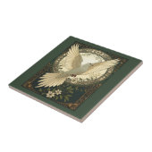 静穏な平和の鳩と自然のイラスト タイル (側面)