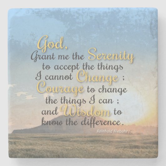 静穏、勇気、知恵 ストーンコースター (正面)