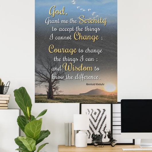 静穏、勇気、知恵 ポスター (ホームオフィス)