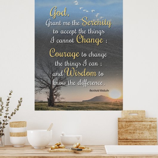 静穏、勇気、知恵 ポスター (キッチン)