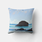 静穏、雲、静かな美しい クッション (裏面)