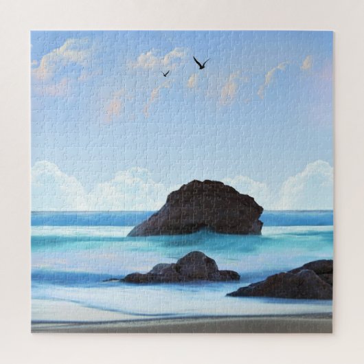 静穏、雲、静かな美しい ジグソーパズル (縦)