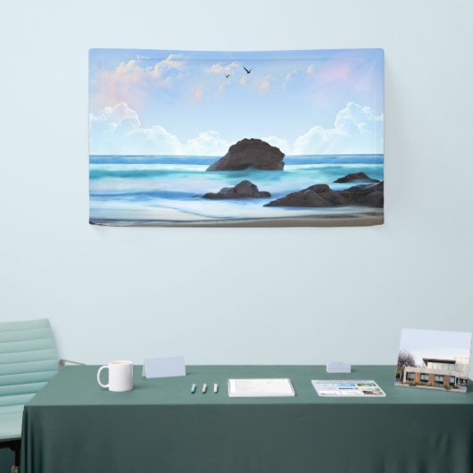 静穏、雲、静かな美しい 横断幕 (トレードショー)