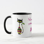 静粛に、仕事の天才。編集可能な名前 マグカップ (左)