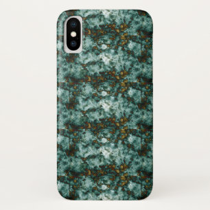 静脈との緑の大理石の質 iPhone X ケース