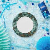 静脈のある緑の大理石のテクスチャ ペーパープレート (パーティー)