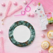 静脈のある緑の大理石のテクスチャ ペーパープレート (パーティー)