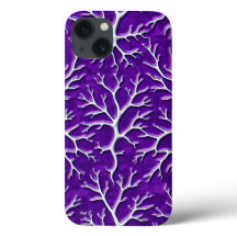 静脈テクスチャーが特徴のダークパープルiPhoneケース