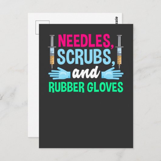 静脈内おもしろい注射器および献血者 ポストカード (正面/裏面)