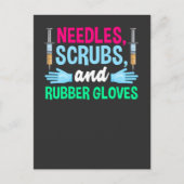 静脈内おもしろい注射器および献血者 ポストカード (正面)