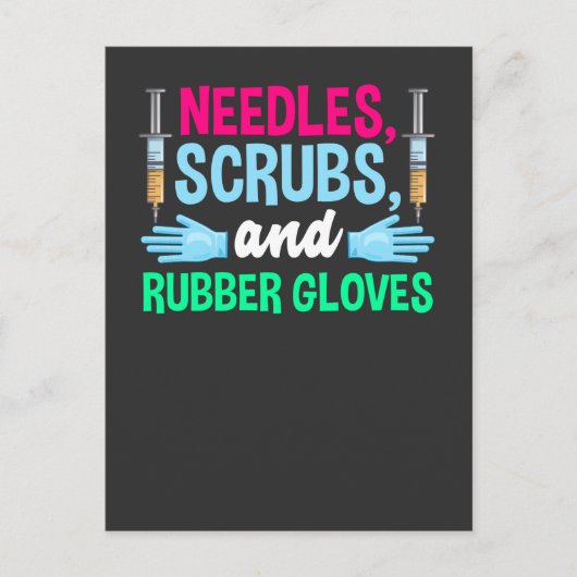 静脈内おもしろい注射器および献血者 ポストカード (正面)