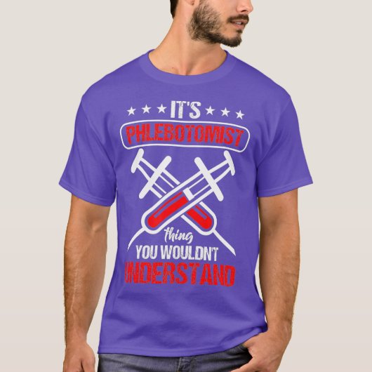 静脈切開術シリンジ血ナースギフト Tシャツ (正面)